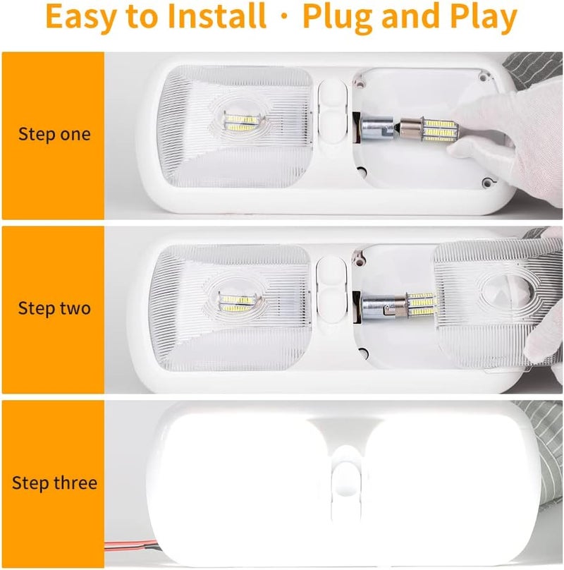 RVZONE 1156 1141 1003 7506 BA15S 1383 Led white RV Interior Light | Super Bright 4014 105-SMD LED Replacement for 12 Volt RV Camper Trailer Boat Trunk Interior Lights 4-Packs - Image 5